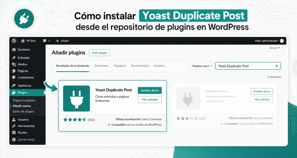 5 formas inteligentes de duplicar páginas en WordPress y ahorrar tiempo 2 Instalar Yoast Duplicate Post En Wordpress